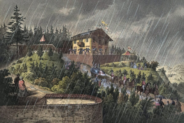 01 - Kutschenfahrt bei Regen Litograph small